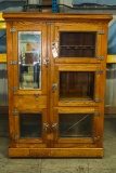 Oak/Mixed Wood Grocers Display Refrigerators Cold Storage Ice Box, 52.5 Wide x 76