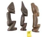 (3) Carved Wood African Tribal Effigies