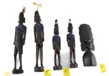(5) African Wood Carved Statues