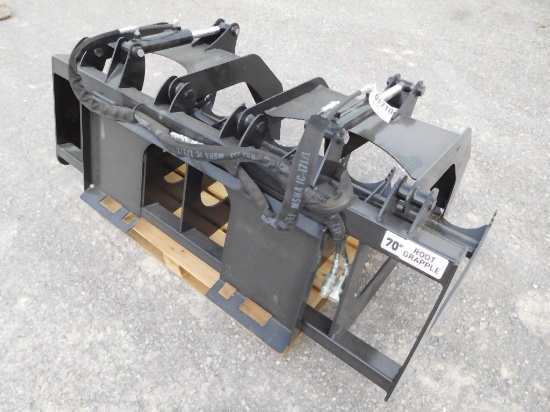 70" ROOT GRAPPLE, UNIVERSAL SKID STEER QUICK ATTACH PLATES