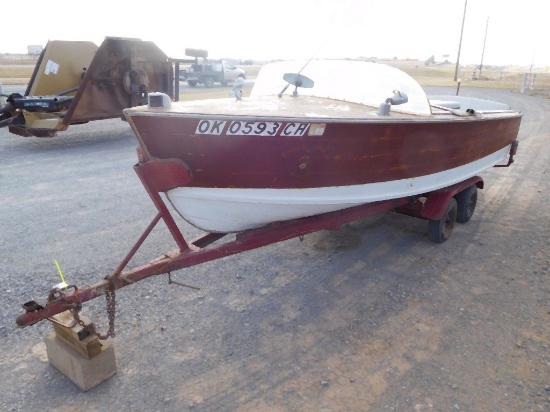 1958 CHRIS CRAFT 17' BOAT, SHOWS 1017 HRS. (G), SN:3733