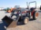 KIOTO LK 2554 TRACTOR, MFWD, DSL, W/KOYKER 155 FRONT END LOADER, JOY STICK,