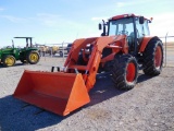 2011 KUBOTA M135X TRACTOR, FWA, 3PT, 540 & 1,000 PTO BUCKET & HAY FORKS, NE