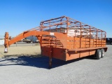 6' X 20' GN STOCK TRAILER. BAR TOP, CENTER GATE, TA, RANCH FENDERS, BUTTERF