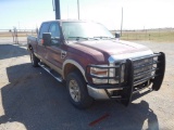 2008 F350 PICKUP, AUTO, 4X4, DSL., CREW CAB W/DEW EZE HAY BED, SHOWS 210,62