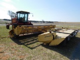 NH SELF PROPELLED SWATHER, W/16' DISC HEADER & 18' SICKLE HEADER