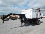 SHOPBUILT 14' PUP TRAILER, SINGLE AXLE, DUALS, 12V. HYD. LIFT  (R) NO TITLE