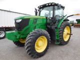 2012 JD 6170 R TRACTOR, 3PT, PTO, FWA, 3 HYD., 18.4R46 TIRES, SHOWS 595 HRS