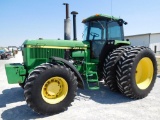 1989 JD 4955 TRACTOR, C & A, 3PT., PTO, PWR SHIFT, DUAL HYD., DUALS, SHOWS