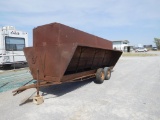 16' PORTABLE CATTLE FEEDER,  (1 WHEEL & TIRE MISSING)