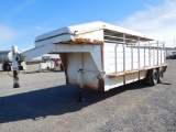 6' X 20' GN STOCK TRAILER, FULL TOP, SOLID SIDES, TA, SADDLE COMPARTMENTS,