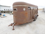 16' STOCK TRAILER, 2 COMPARTMENTS, TA, BP, ENCLOSED, SWING/SLIDE REAR GATE