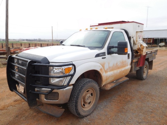 2014 FORD F350 XL PICKUP, 4 X 4, V8, GAS, AUTO, RANCH HAND BRUSH GUARD, W/B