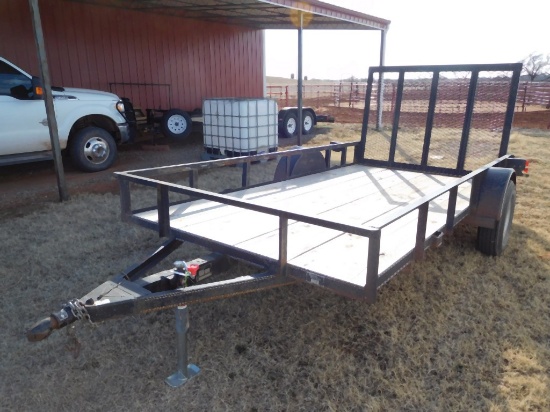 2007 NORRIS 12' UTILITY TRAILER, BP, SA, REAR RAMP SN: 1N95A12157COO7732 (R