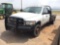 2005 DODGE RAM 3500 I T. PICKUP, CREW CAB, MANUAL 6 SPEED W/DEWEZE 578 HYD. BALE BED