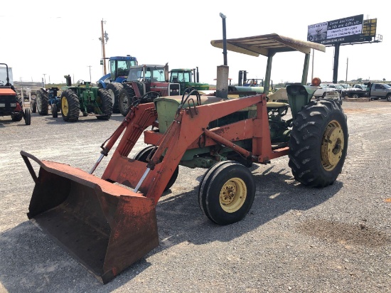 1974 JD 2630 TRACTOR, 3 PT., 540 PTO. DUAL HYD. W/CASE FRONT END LOADER