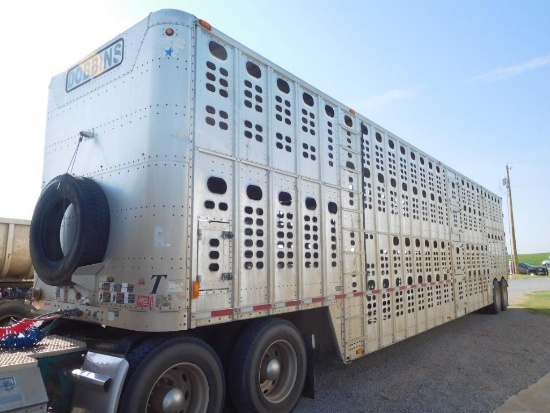 2001 WILSON 102" X 50' CATTLE TRAILER, PUNCH SIDE, 25.5 RUBBER