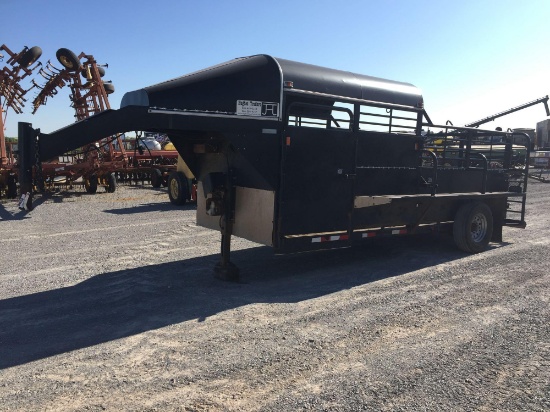 2013 HUGHES 6' X 16' STOCK TRAILER, GN, SA