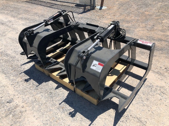 UNUSED STOUT 72" BRUSH GRAPPLE, 3" OPENING, SKID STEER QUICK ATTACH