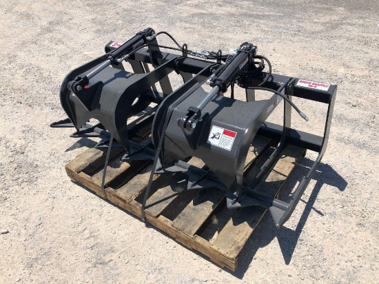 UNUSED STOUT 66" BRUSH GRAPPLE, 9" OPENING, SKID STEER QUICK ATTACH