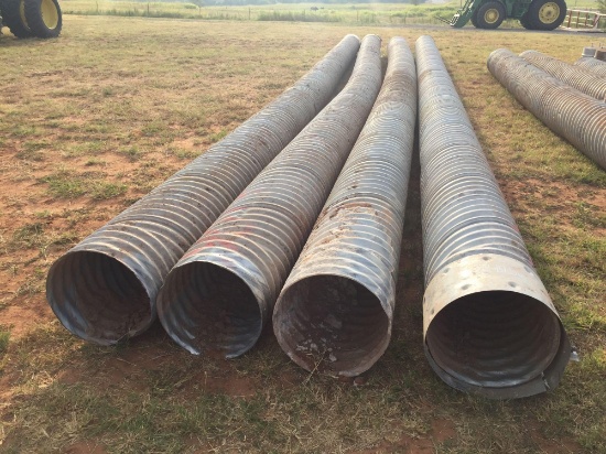 40' - 18" TIN HORNS, W/3 TIN HORN BANDS ***SOLD TIMES THE MONEY***
