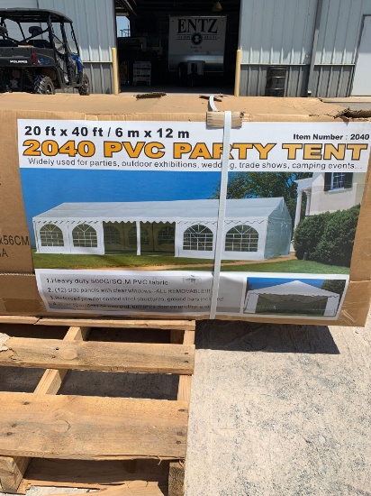 20' X 40' PARTY TENT, (12) SIDE PANELS W/CLEAR
