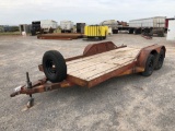 16' FLATBED TRAILER, BP, TA (R) NO TITLE
