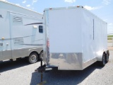 2011 HURRICANE CARGO TRAILER, ENCLOSED, 7' X 14' W/7' WALLS, TA, ROOF VENT, SIDE DOOR