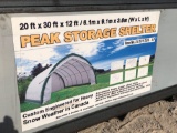 20' X 30' X 12' PEAK STORAGE SHELTER, UNUSED