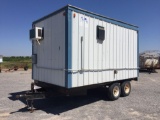 8' X 16' BATHROOM TRAILER, DUAL TA, HOTWATER HEATER, WINDOW AC UNIT, DRYER, 220 eLECT. BOX (R)