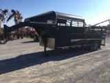 2013 HUGHES 6' X 16' STOCK TRAILER, GN, SA