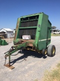 JD 530 ROUND BALER, TWINE, NEW TIRES, FIELD READY W/HYD. PICK UP ATTACHMENT