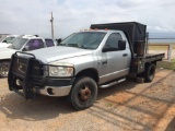 2007 DODGE RAM 3500 HD SLT PICKUP, 4X4, CUMMINS TURBO DSL.,