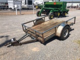 5' X 8' STEEL UTILITY TRAILER, TILT BED, WOOD FLOOR, SA, BP