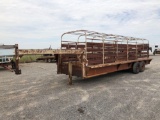 SHOPBUILT 24' STOCK TRAILER, 3 COMPARTMENTS, STEEL, TA