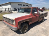 1975 CHEV. PICKUP 1/2 T. 4X4, PROPANE, FLATBED