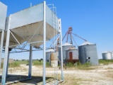 OVERHEAD FEED BIN, 10' X 10' X 6', V BOTTOM, PORTABLE, FRAME MOUNTED