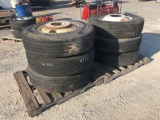 11-R22.5 TIRES ON HUB WHEELS ***SOLD TIMES THE MONEY***