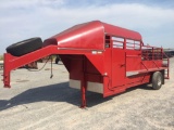 HUGHES GN 5' X 16' PASTURE STOCK TRAILER,