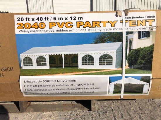 20' X 40' FULLY ENCLOSED PARTY TENT, 800 SQ. FT.