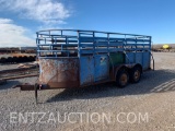 16' STOCK TRAILER, TA, OPEN TOP, BP, (R) NO TITLE