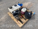 2.5 GAL. POLY SOAP TANK, 2 HONDA MOTORS WITH