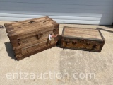 (1) LARGER AND (1) SMALL STEAMER TRUNK