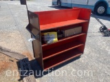 2 SIDED PARTS CART, 4', 4 SHELVES, ON WHEELS