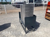 METAL CART WITH 57 PLASTIC TOTES, 11