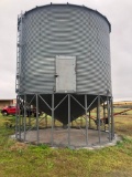 GRAIN BIN WITH CONE, INSIDE LADDER, APPROX.