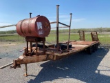 SHOPBUILT 23' TRAILER, PINTLE HITCH, 8K TRIPLE AXLE,