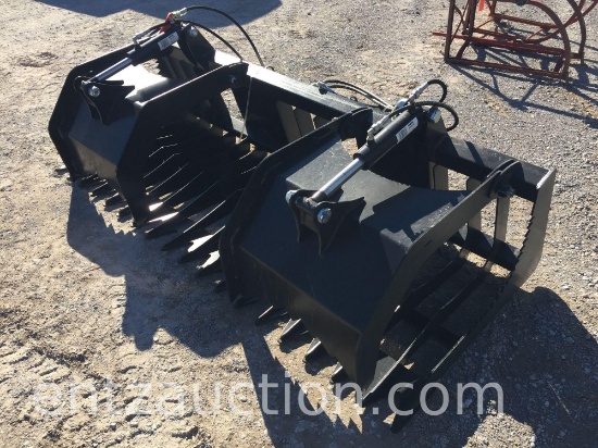 80" ROCK AND BRUSH GRAPPLE SKID STEER ATTACHMENT,