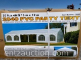 TMG 20' X 40' PVC PARTY TENT, 12 SIDE PANELS, UNUSED