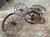 MISC. LOT OF STEEL WHEELS VARIOUS SIZES